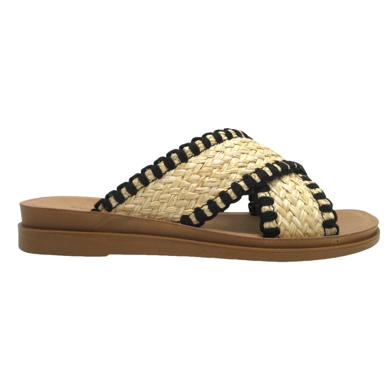 Caliso Criss Cross Strap With Stitching