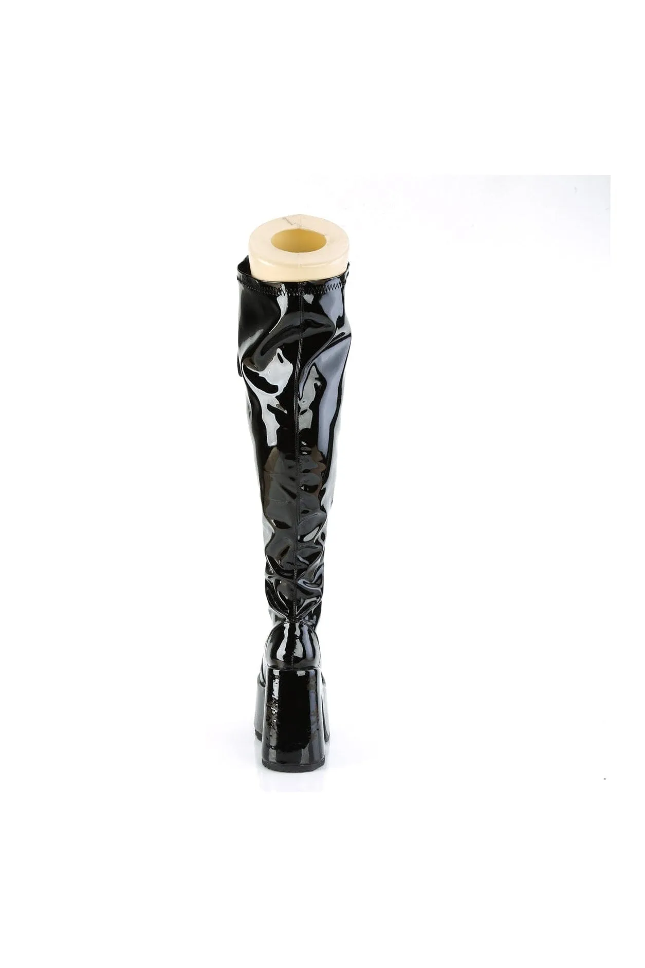 CAMEL-300WC Black Patent Thigh Boot