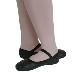 Capezio 200C Kids Full Sole Leather Ballet Slippers - Black - 2.5