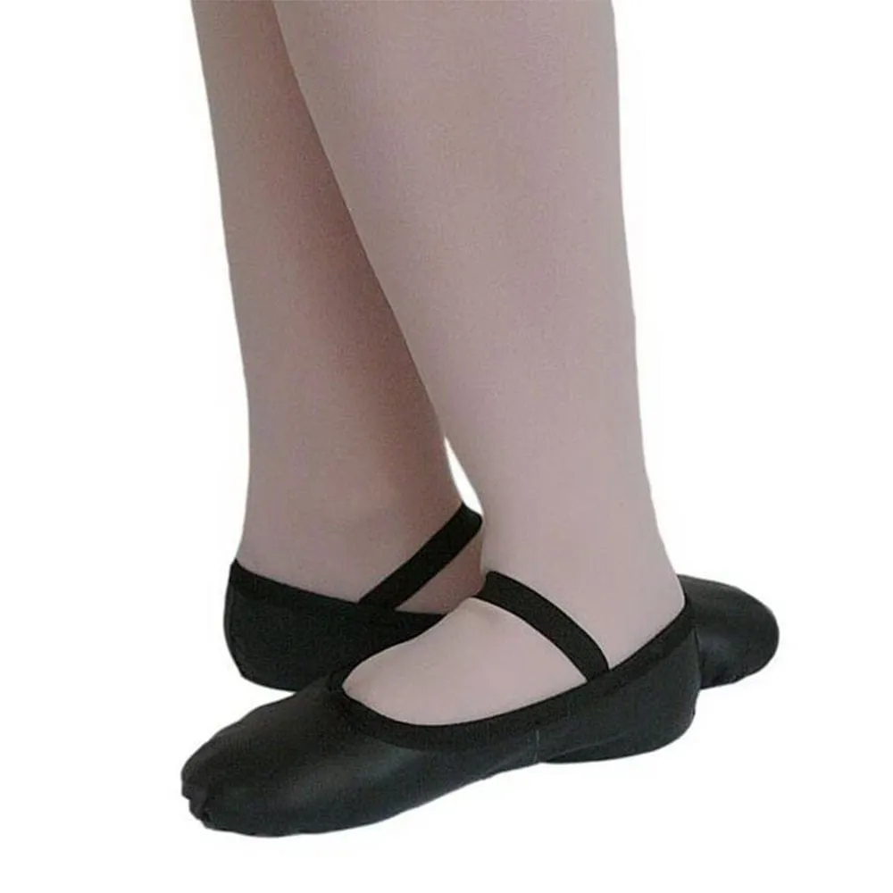 Capezio 200C Kids Full Sole Leather Ballet Slippers - Black - 2.5