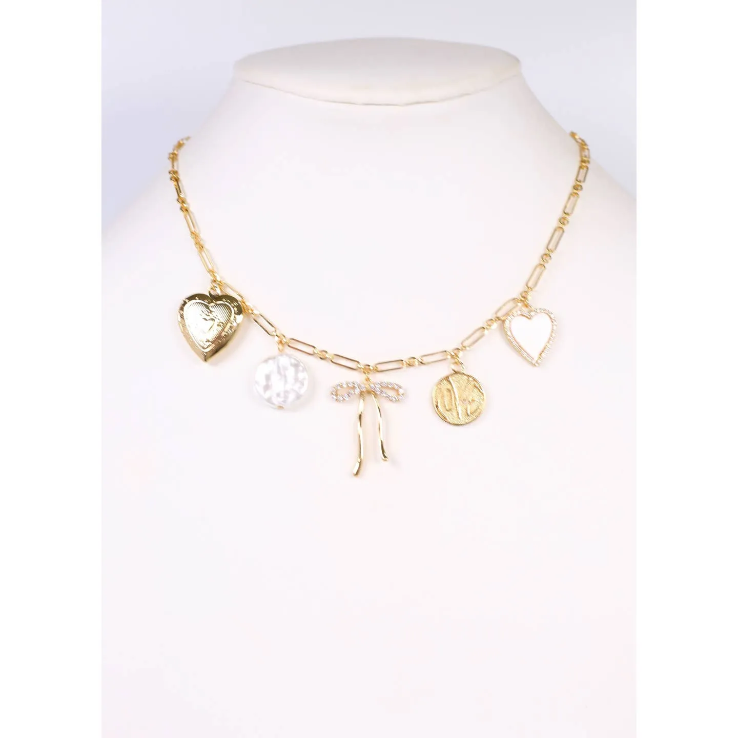 Caroline Hill - Mckeon Charm Necklace Gold