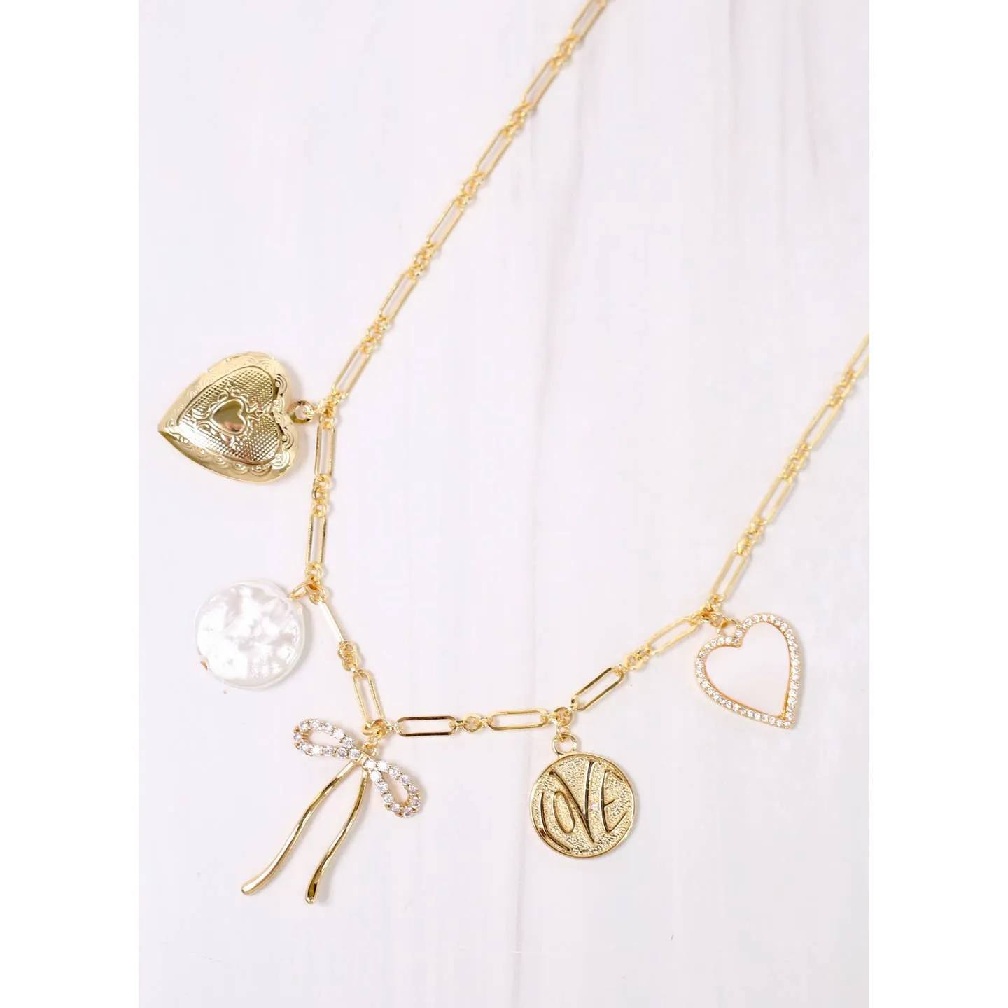 Caroline Hill - Mckeon Charm Necklace Gold