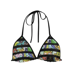 Cash Vision Graffiti Bikini Top - Black