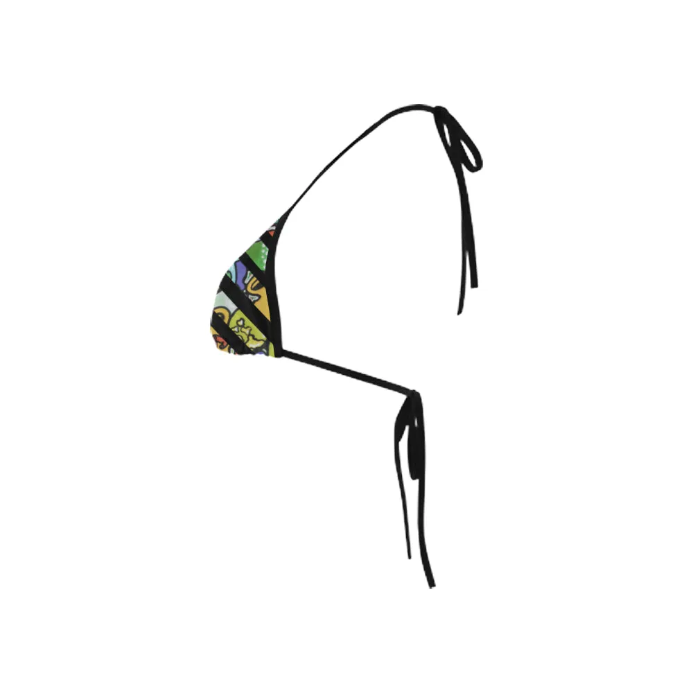 Cash Vision Graffiti Bikini Top - Black
