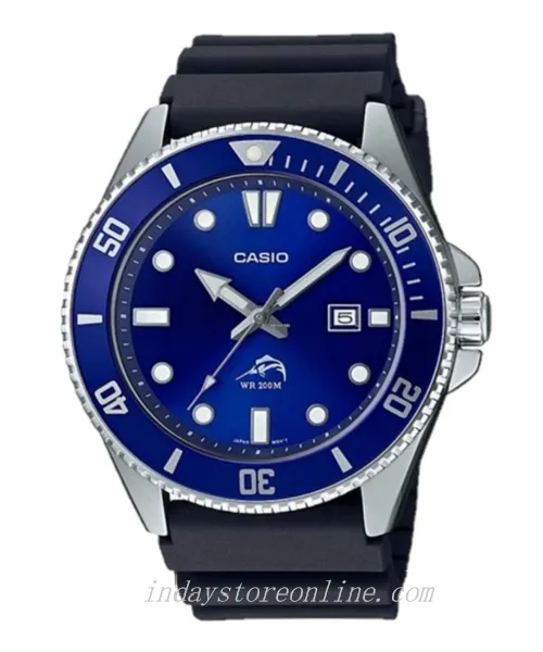 Casio Fashion Men's Watch  MDV-106B-2A Resin Band Mineral Glass