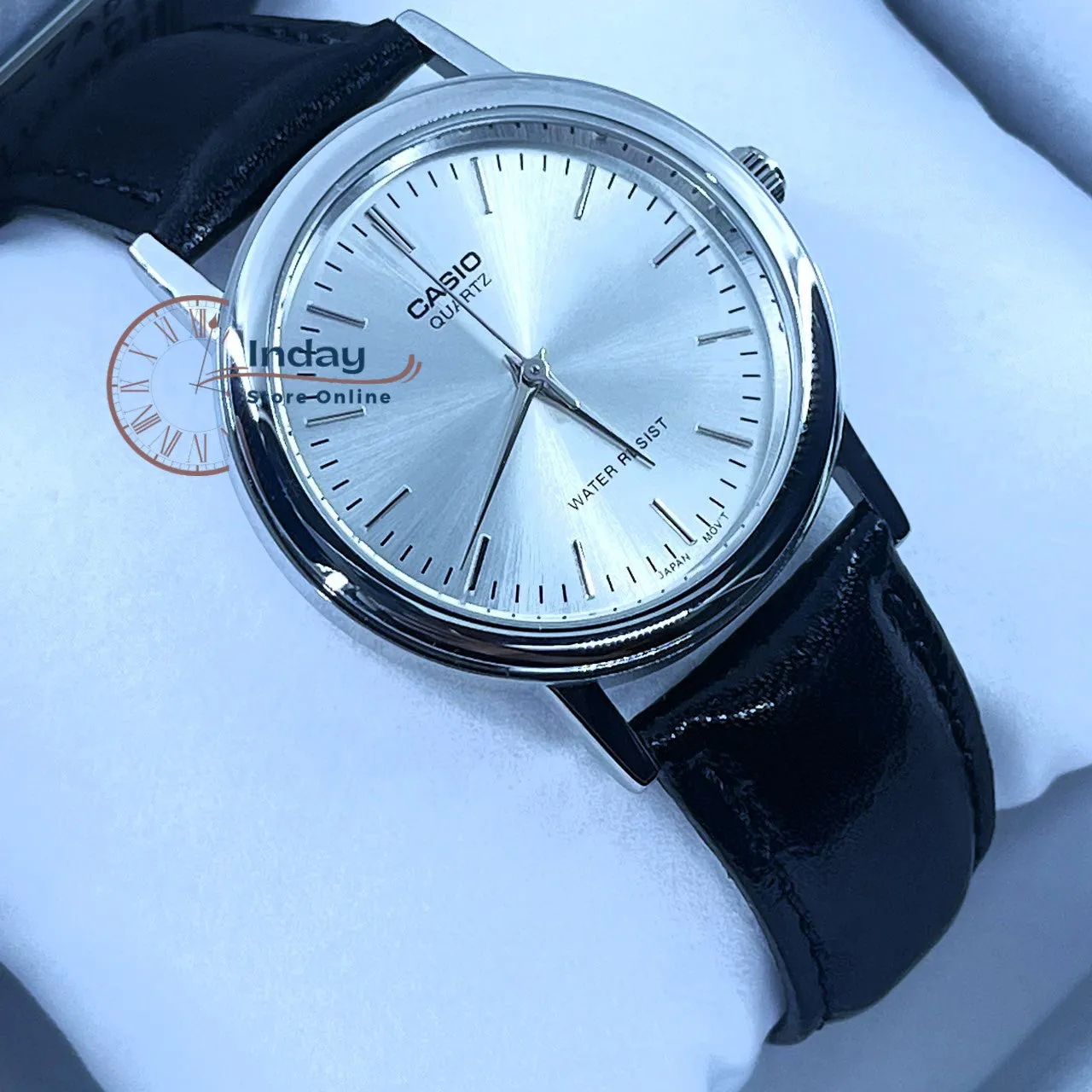 Casio Fashion Men's Watch MTP-1095E-7A  Leather Band Mineral Glass