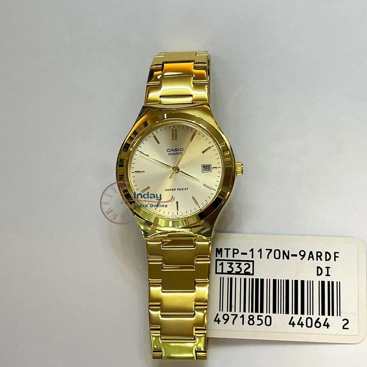 Casio Fashion Men's Watch MTP-1170N-9A Gold Plated Stainless Steel Strap Mineral Glass