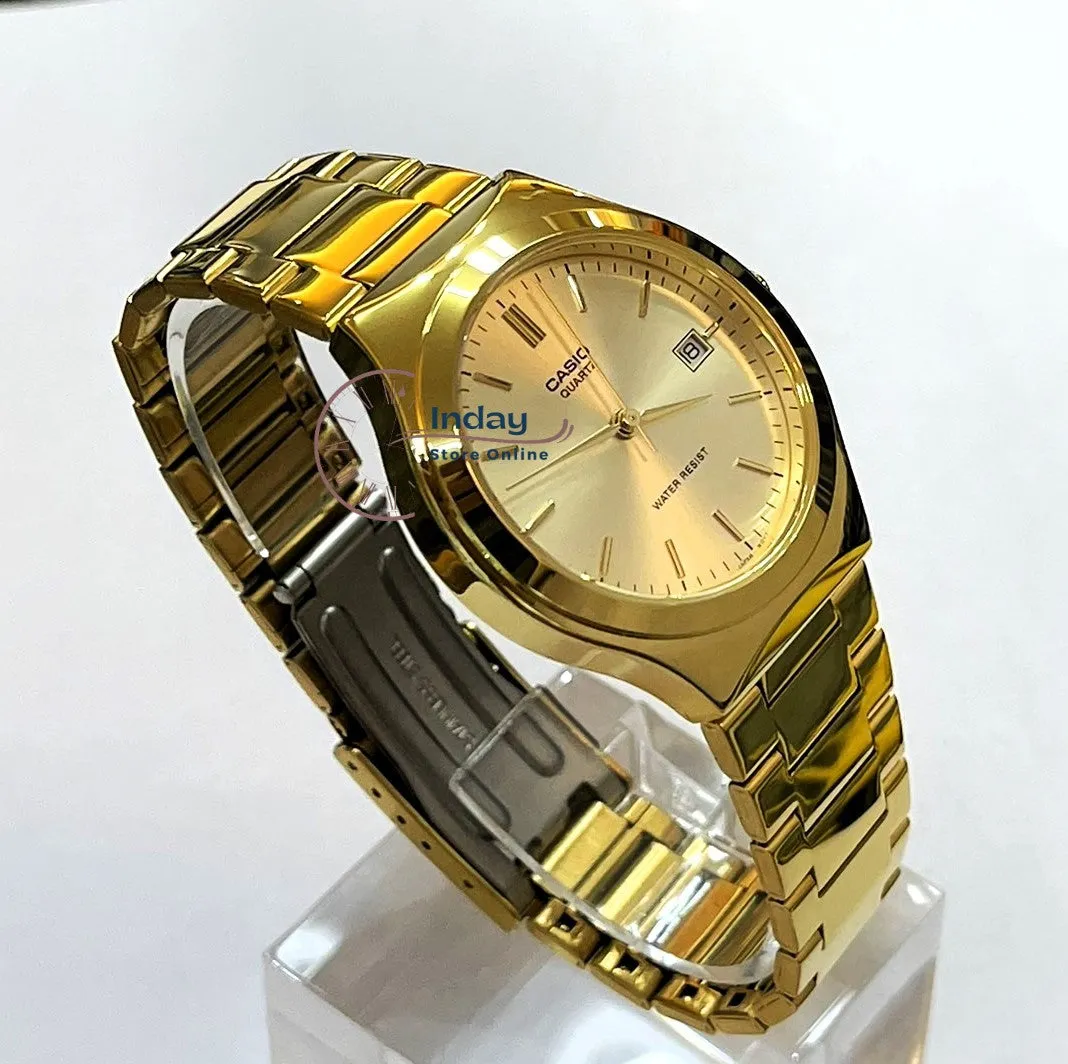 Casio Fashion Men's Watch MTP-1170N-9A Gold Plated Stainless Steel Strap Mineral Glass