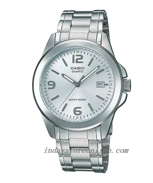 Casio Fashion Men's Watch MTP-1215A-7A Silver Plated Stainless Steel Strap Mineral Glass