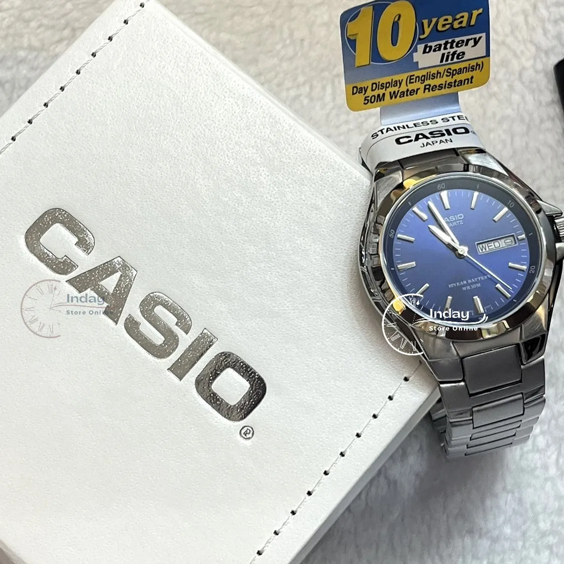 Casio Fashion Men's Watch MTP-1228D-2A Stainless Steel Strap Mineral glass