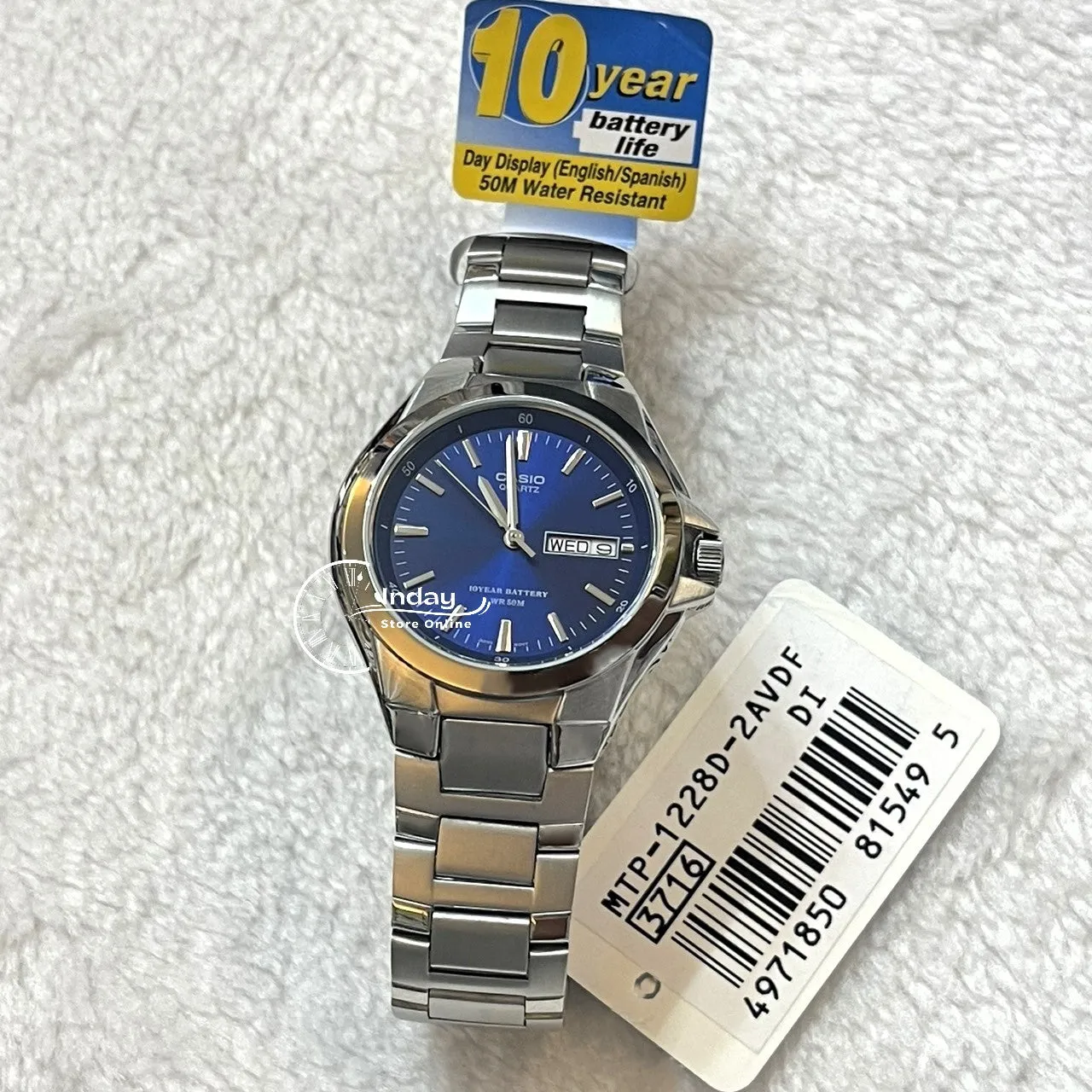 Casio Fashion Men's Watch MTP-1228D-2A Stainless Steel Strap Mineral glass