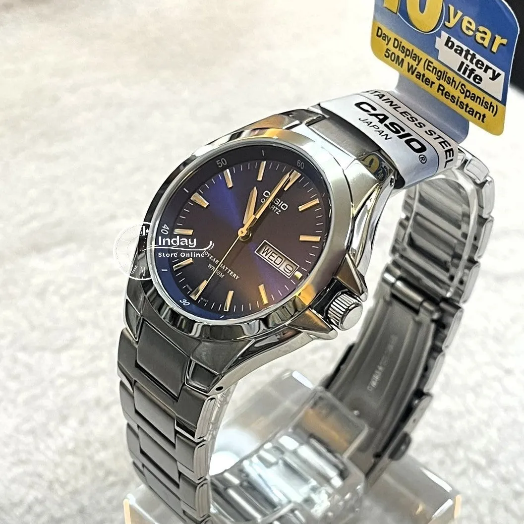 Casio Fashion Men's Watch MTP-1228D-2A Stainless Steel Strap Mineral glass