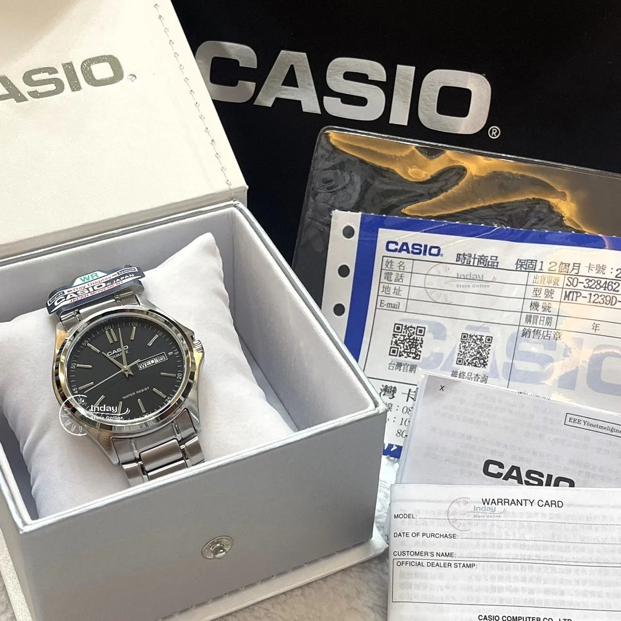 Casio Fashion Men's Watch MTP-1239D-1A Stainless Steel Band Mineral Glass