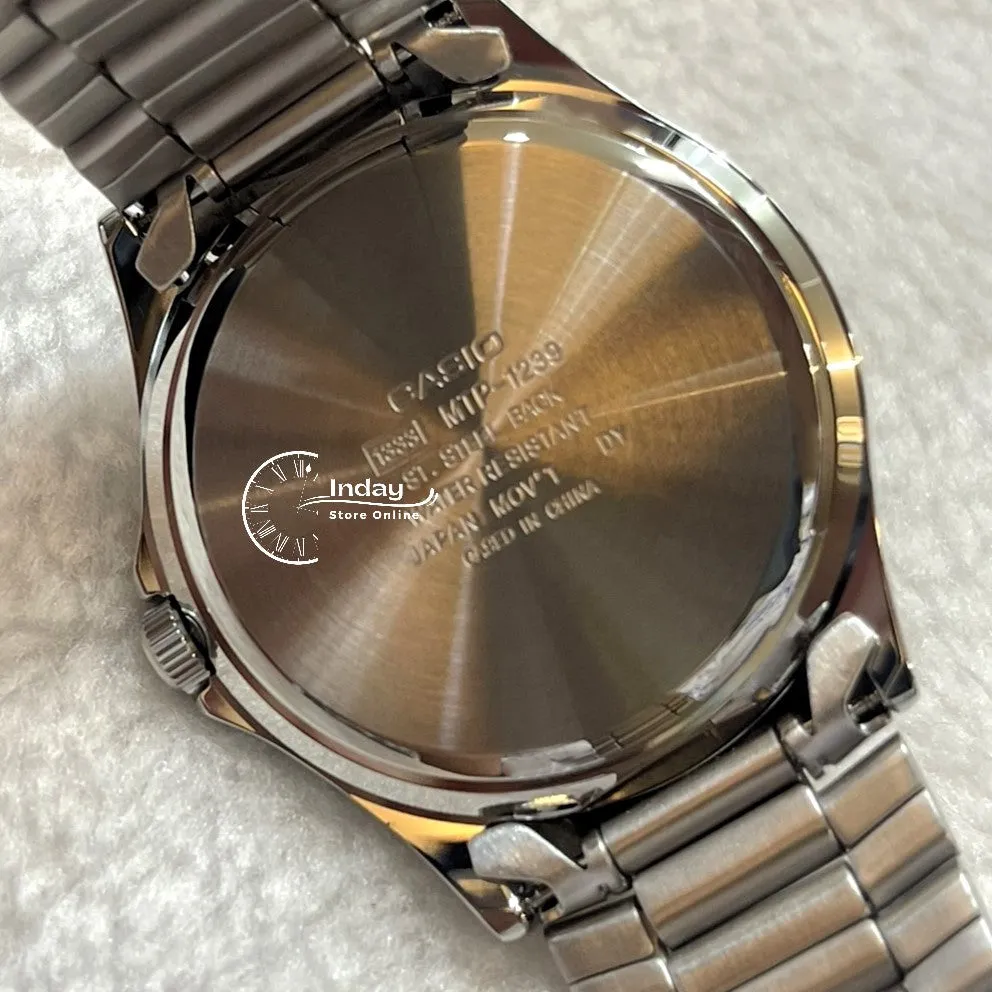 Casio Fashion Men's Watch MTP-1239D-1A Stainless Steel Band Mineral Glass