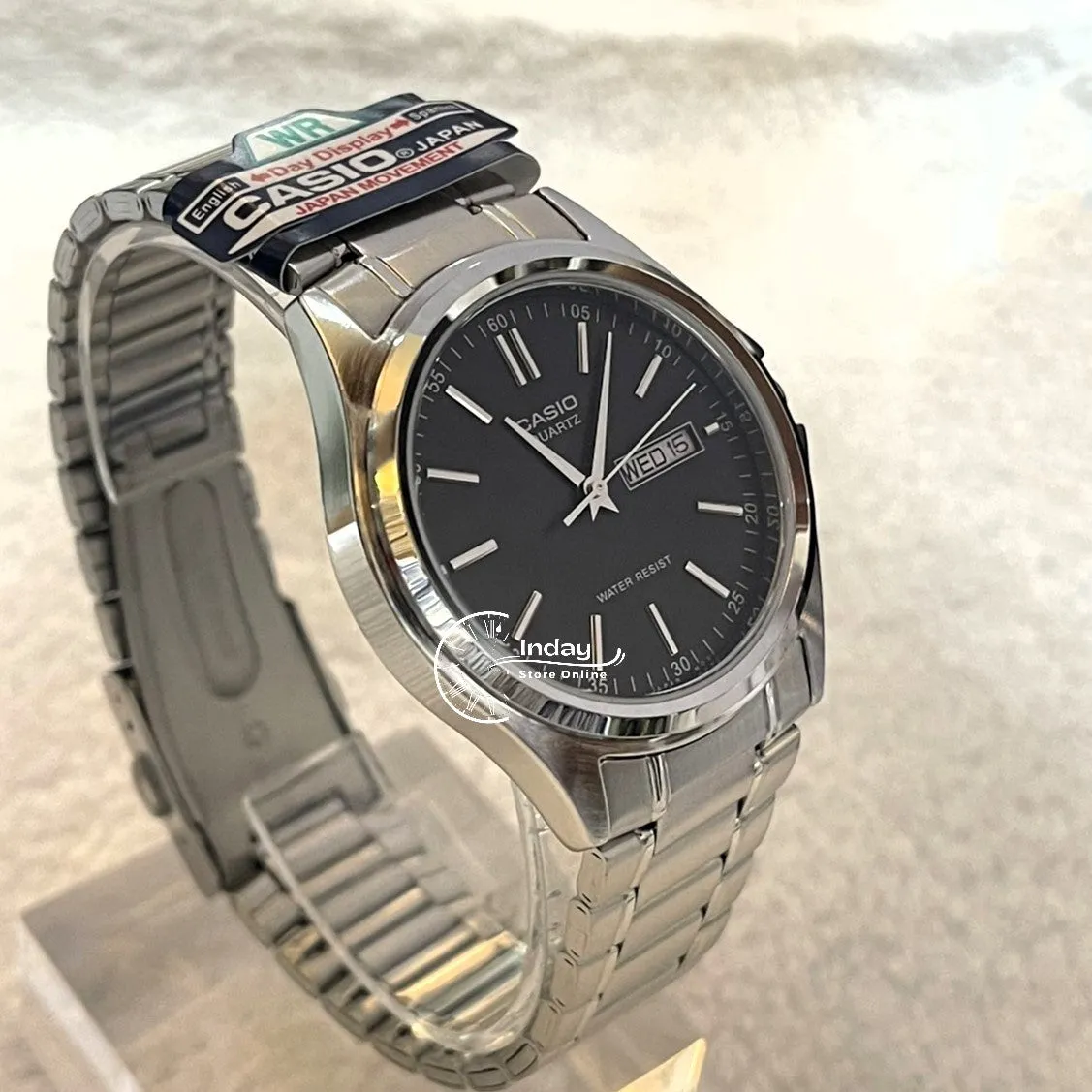 Casio Fashion Men's Watch MTP-1239D-1A Stainless Steel Band Mineral Glass