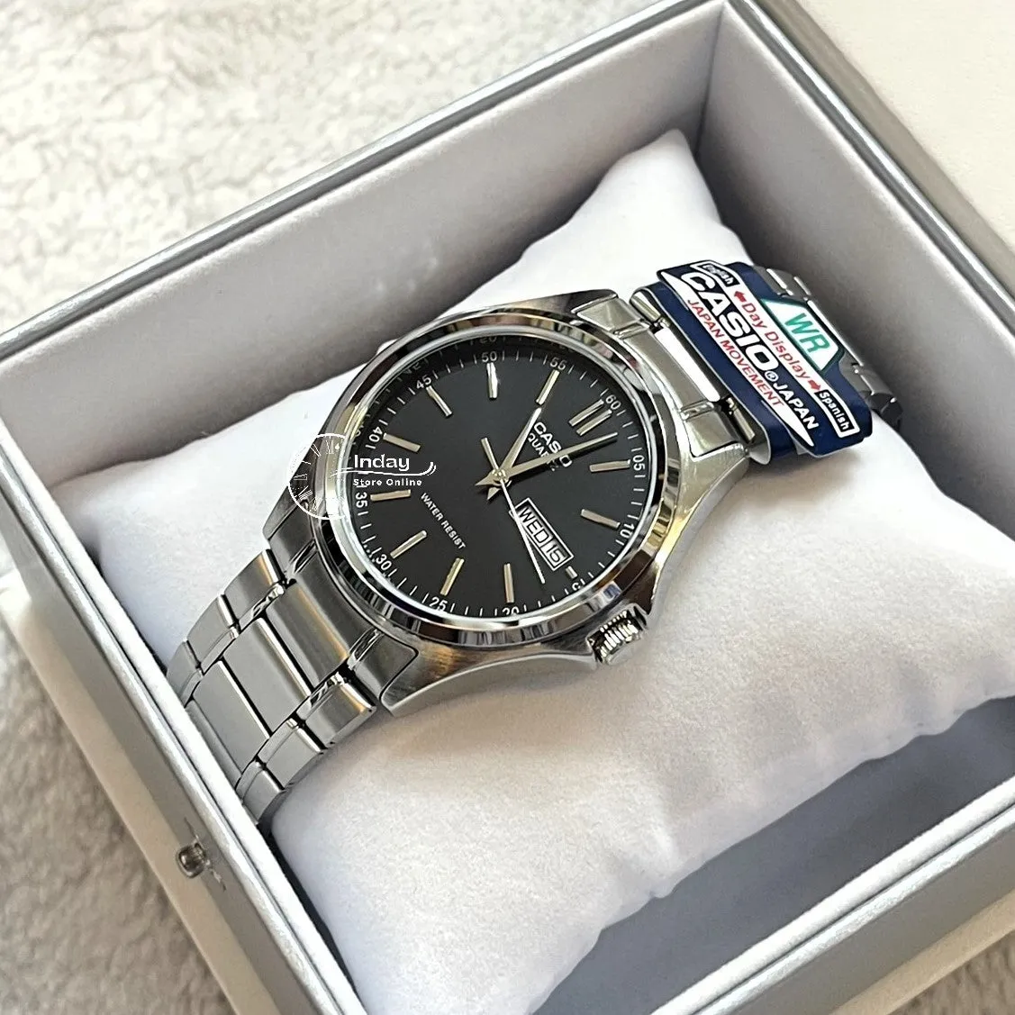 Casio Fashion Men's Watch MTP-1239D-1A Stainless Steel Band Mineral Glass