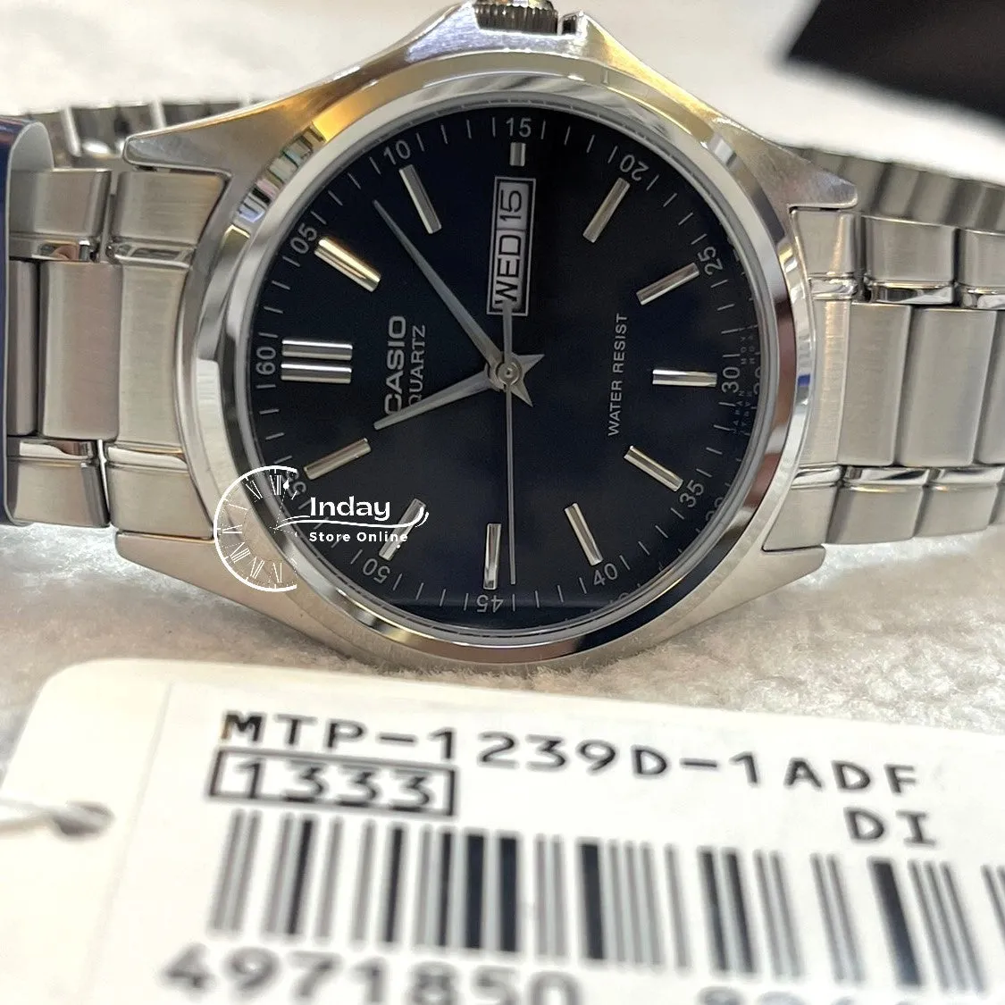 Casio Fashion Men's Watch MTP-1239D-1A Stainless Steel Band Mineral Glass