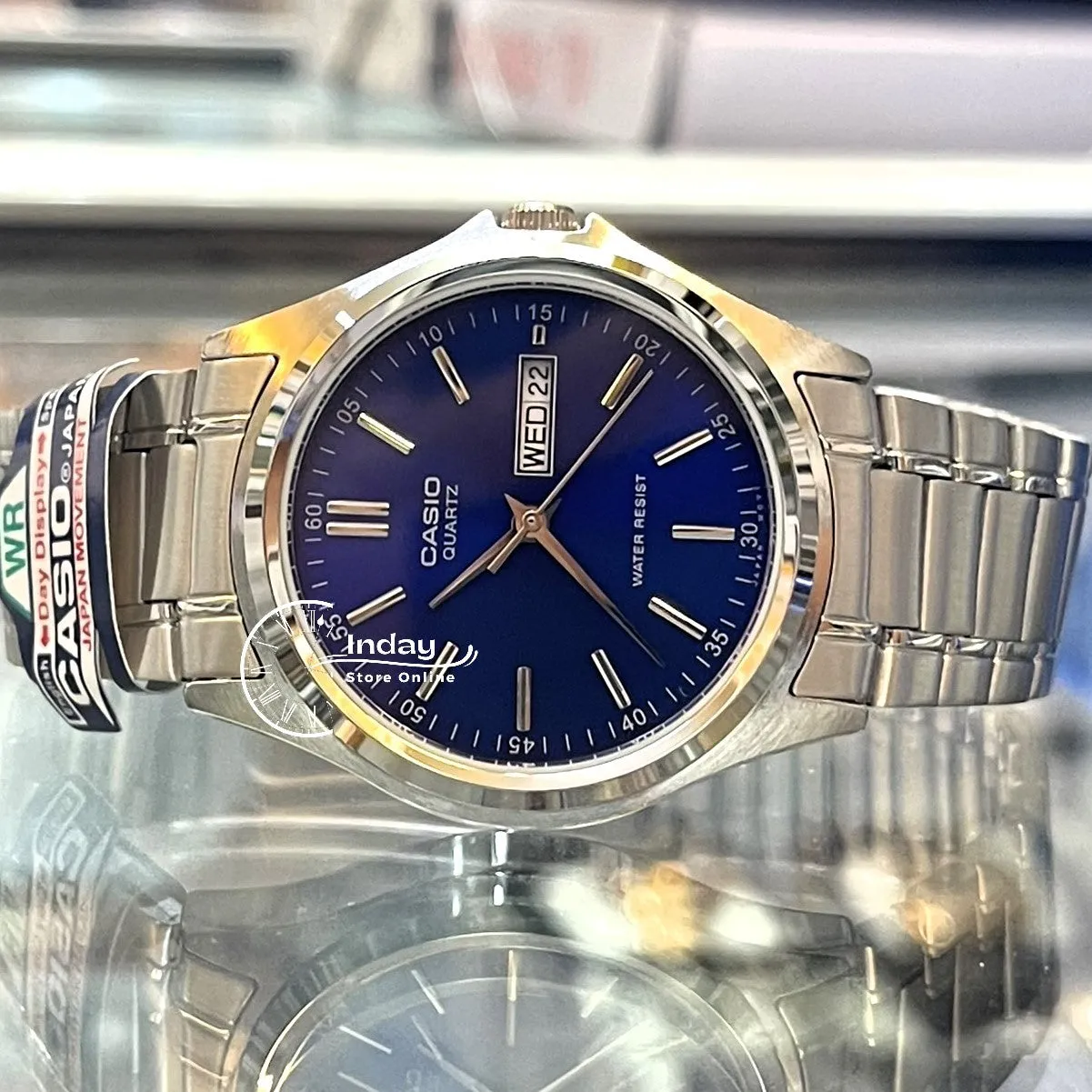 Casio Fashion Men's Watch MTP-1239D-2A Stainless Steel Strap Mineral Glass