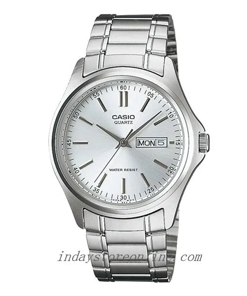 Casio Fashion Men's Watch MTP-1239D-7A Stainless Steel Band Mineral Glass