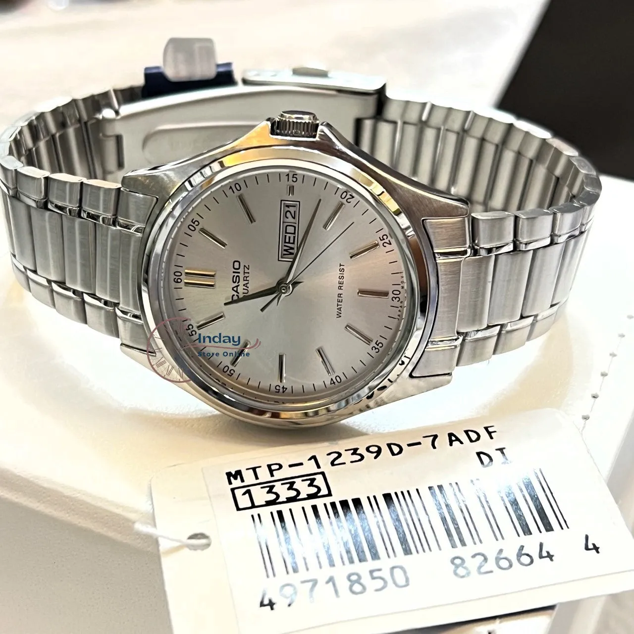 Casio Fashion Men's Watch MTP-1239D-7A Stainless Steel Band Mineral Glass
