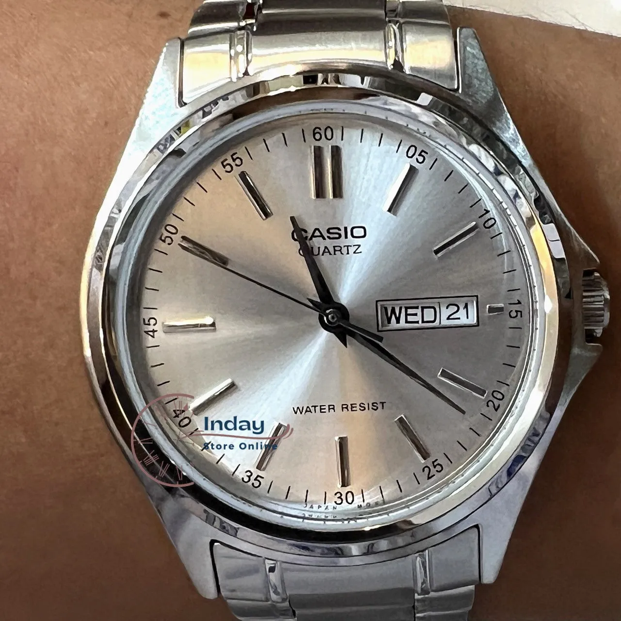Casio Fashion Men's Watch MTP-1239D-7A Stainless Steel Band Mineral Glass
