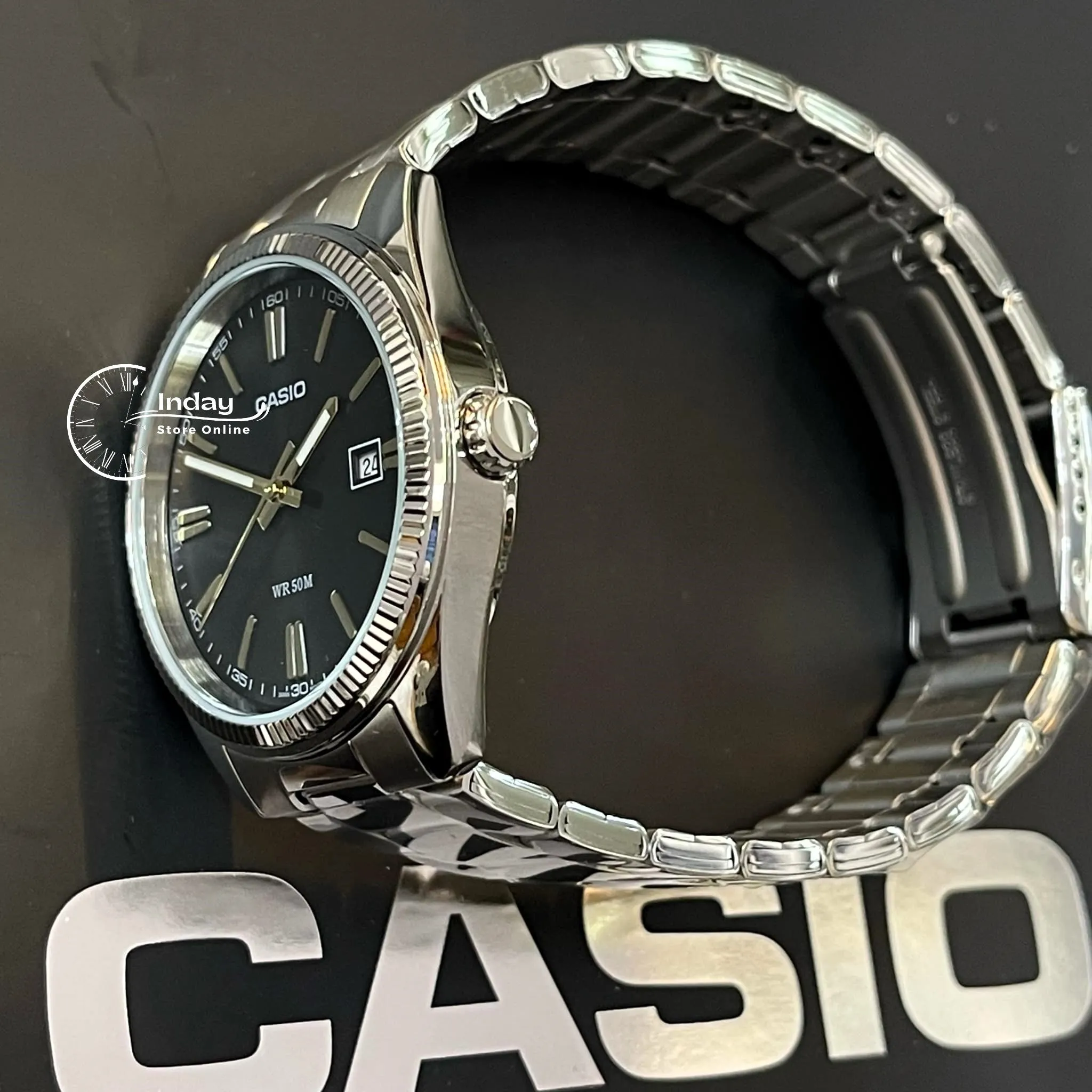 Casio Fashion Men's Watch MTP-1302D-1A2 Mineral Glass Stainless Steel Band