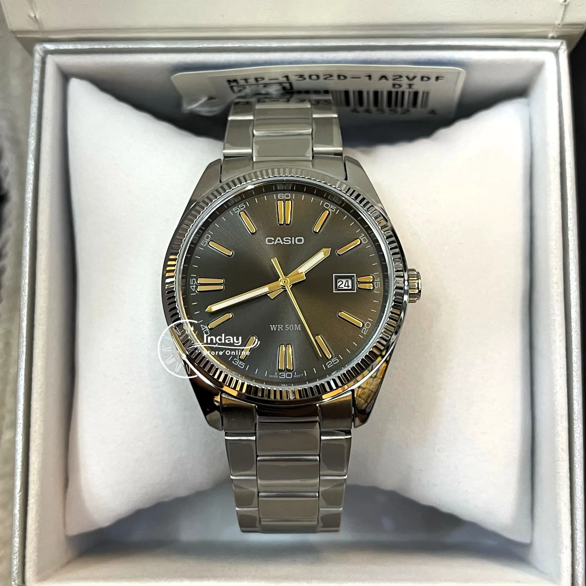 Casio Fashion Men's Watch MTP-1302D-1A2 Mineral Glass Stainless Steel Band