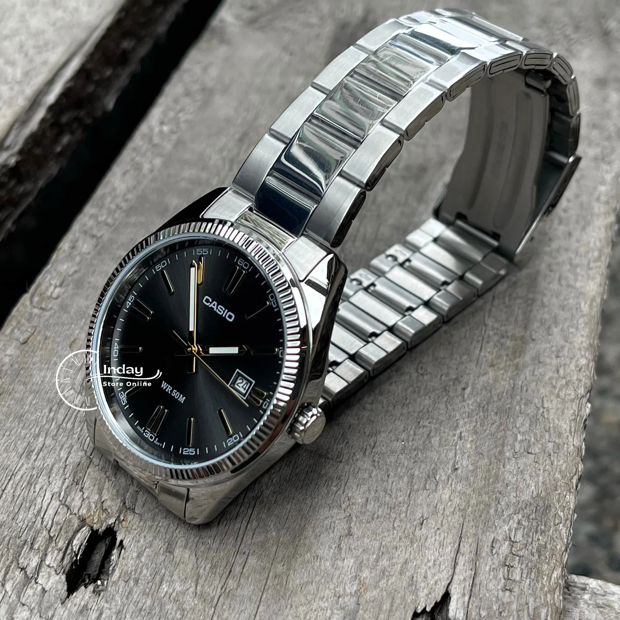 Casio Fashion Men's Watch MTP-1302D-1A2 Mineral Glass Stainless Steel Band