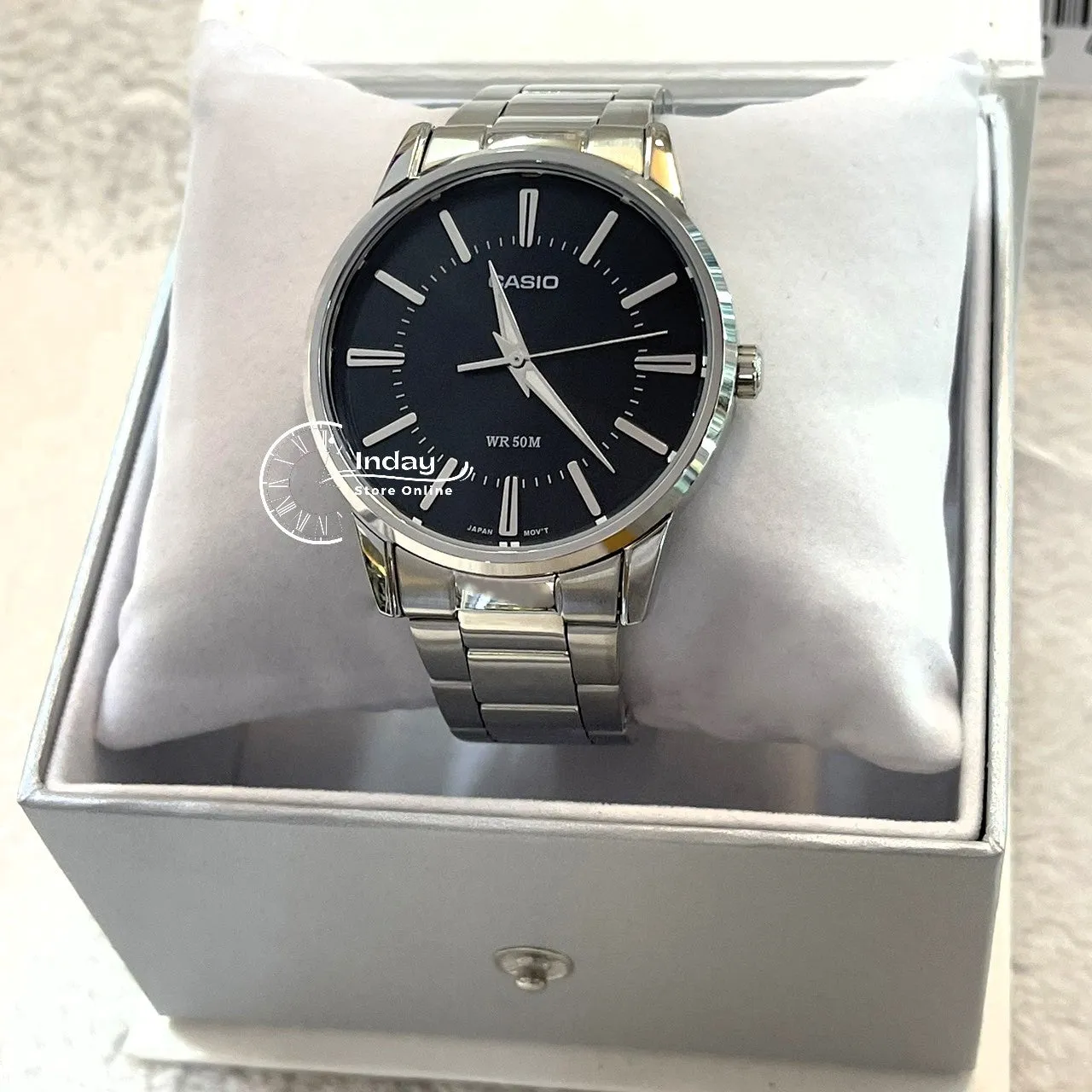 Casio Fashion Men's Watch MTP-1303D-1A Stainless Steel Band Mineral Glass