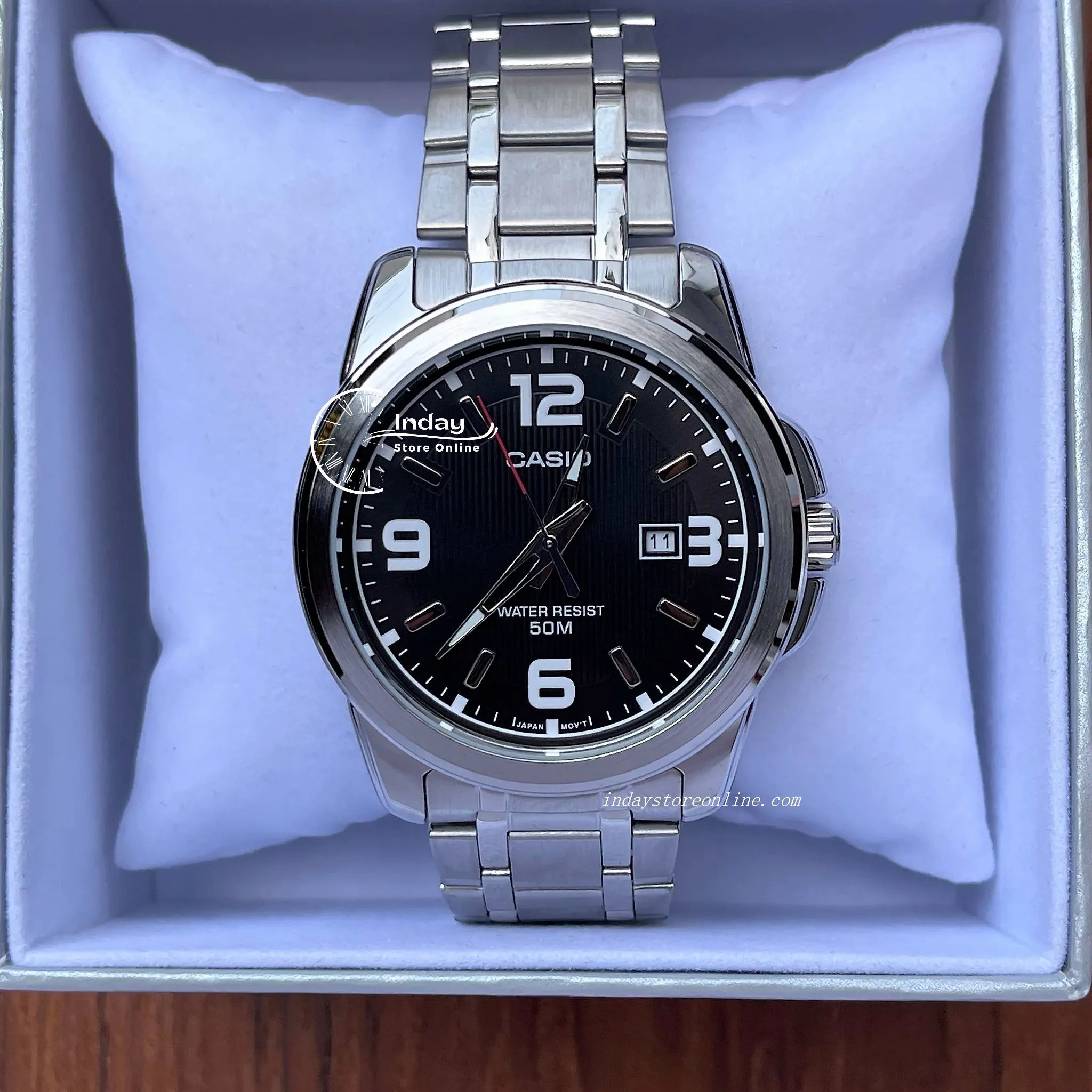 Casio Fashion Men's Watch MTP-1314D-1A Stainless Steel Band Mineral Glass