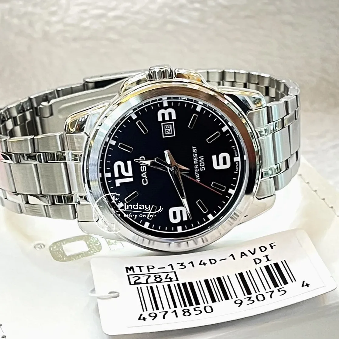Casio Fashion Men's Watch MTP-1314D-1A Stainless Steel Band Mineral Glass