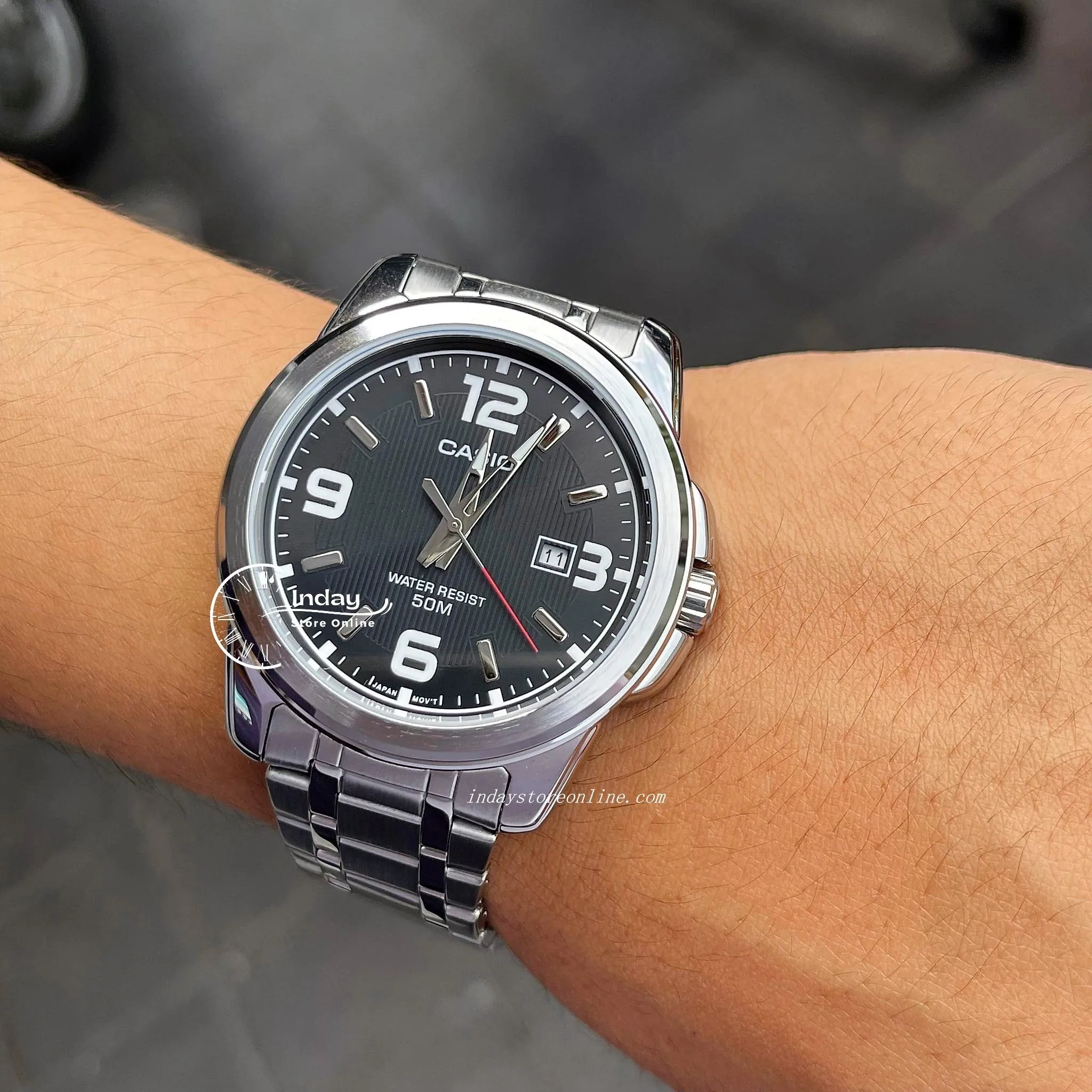 Casio Fashion Men's Watch MTP-1314D-1A Stainless Steel Band Mineral Glass