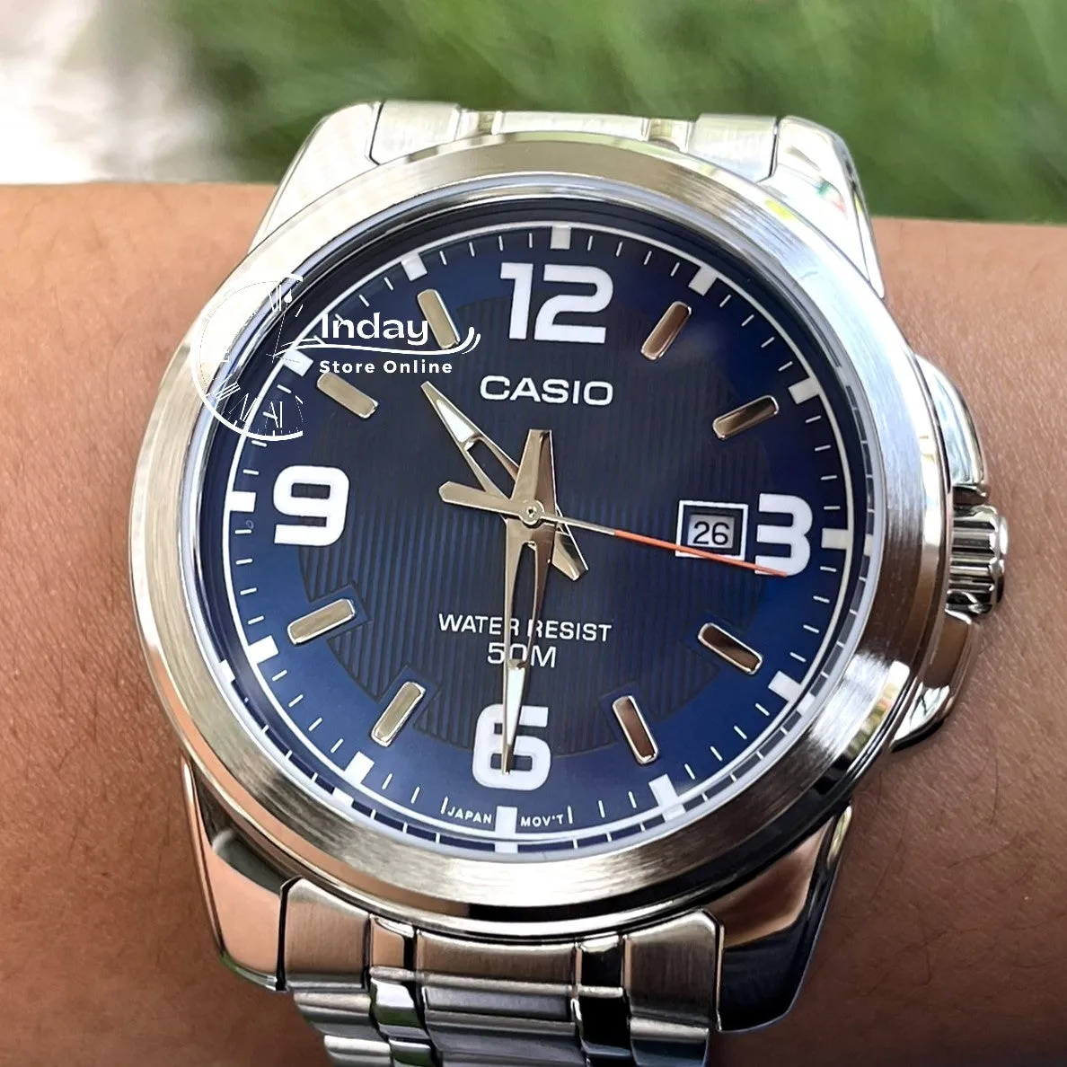 Casio Fashion Men's Watch MTP-1314D-2A Stainless Steel Band Mineral Glass