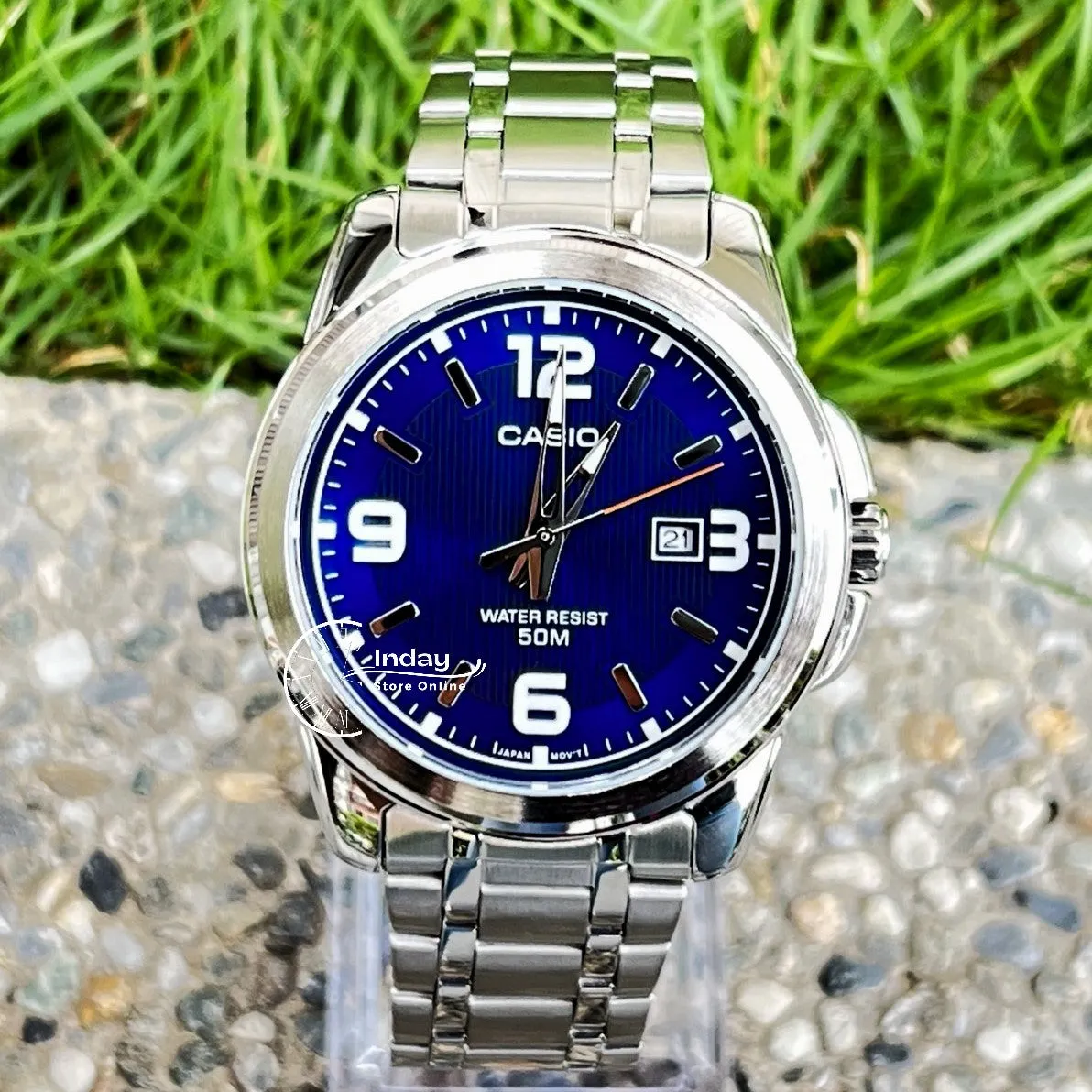 Casio Fashion Men's Watch MTP-1314D-2A Stainless Steel Band Mineral Glass