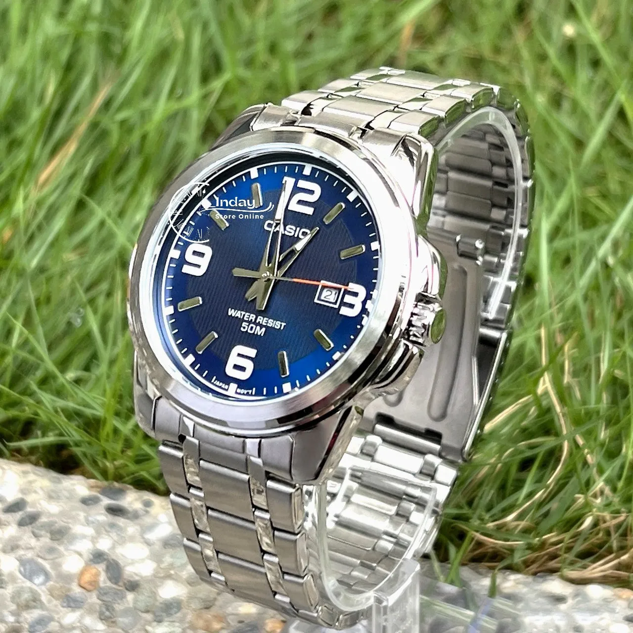 Casio Fashion Men's Watch MTP-1314D-2A Stainless Steel Band Mineral Glass
