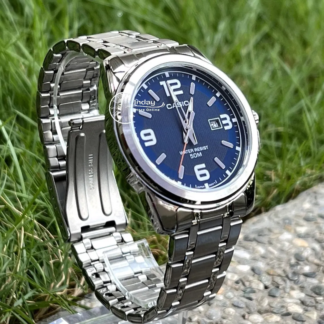 Casio Fashion Men's Watch MTP-1314D-2A Stainless Steel Band Mineral Glass