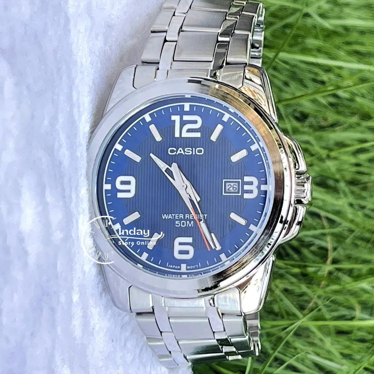 Casio Fashion Men's Watch MTP-1314D-2A Stainless Steel Band Mineral Glass