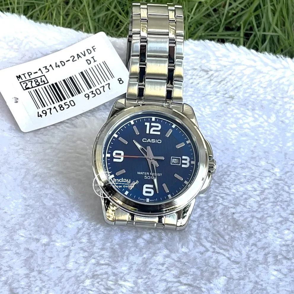 Casio Fashion Men's Watch MTP-1314D-2A Stainless Steel Band Mineral Glass