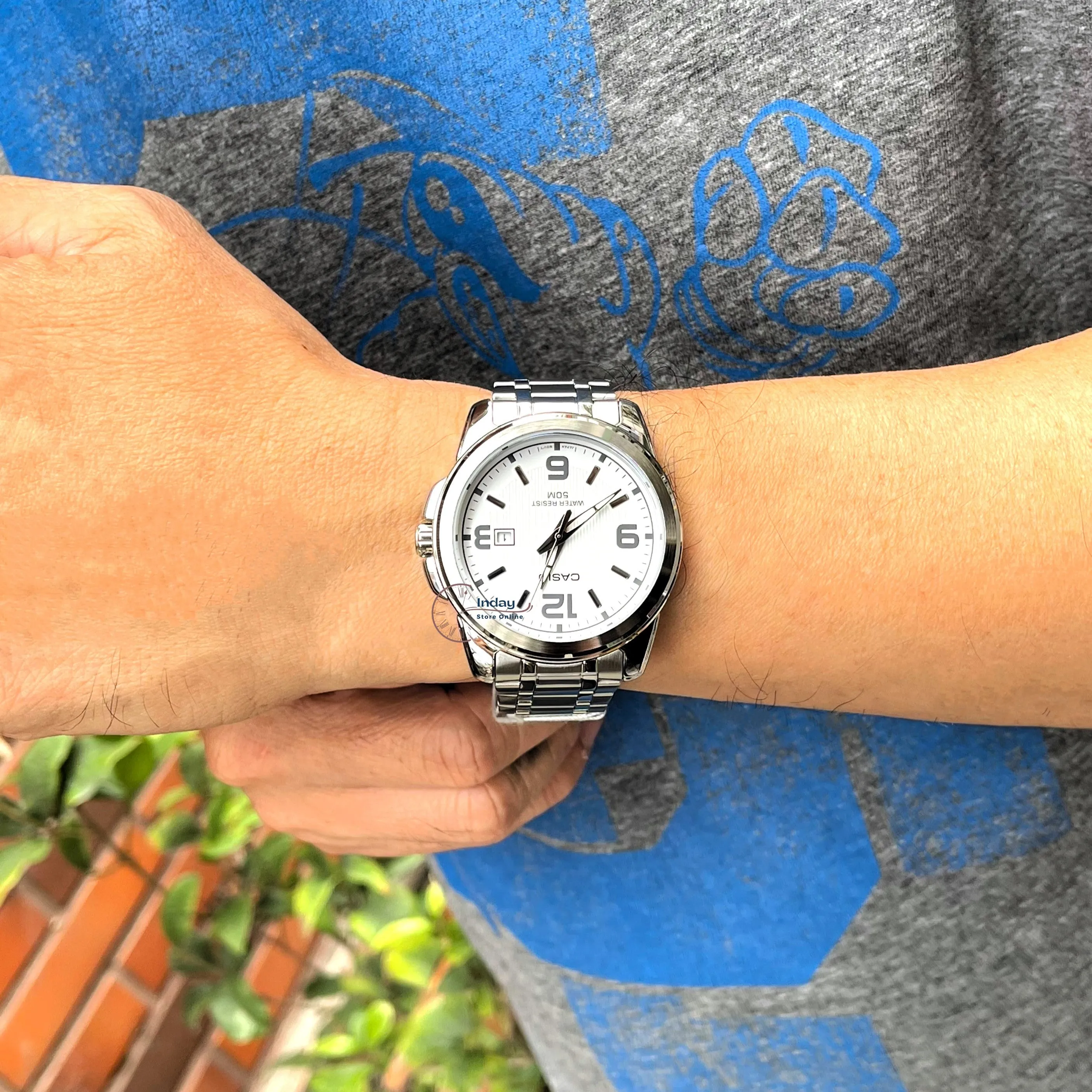 Casio Fashion Men's Watch MTP-1314D-7A Stainless Steel Strap Mineral Glass