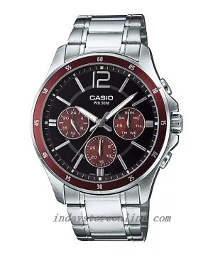 Casio Fashion Men's Watch MTP-1374D-5A Stainless Steel Strap Mineral Glass