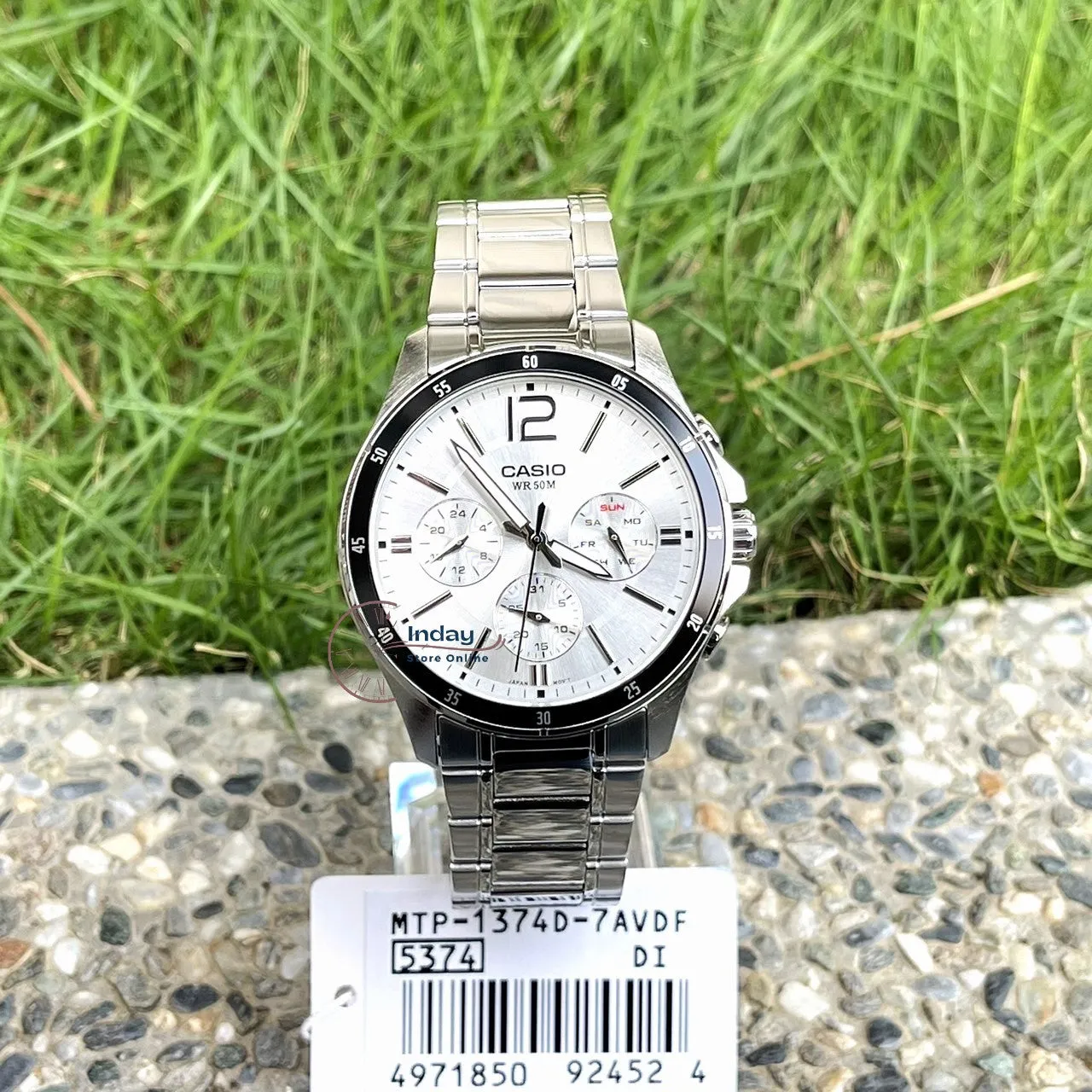 Casio Fashion Men's Watch MTP-1374D-7A Stainless Steel Band Mineral Glass