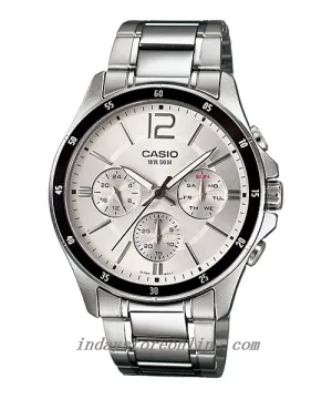 Casio Fashion Men's Watch MTP-1374D-7A Stainless Steel Band Mineral Glass