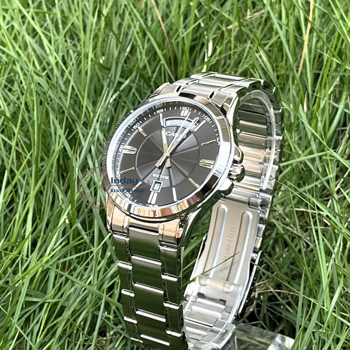 Casio Fashion Men's Watch MTP-1381D-1A  Stainless Steel Band Mineral Glass