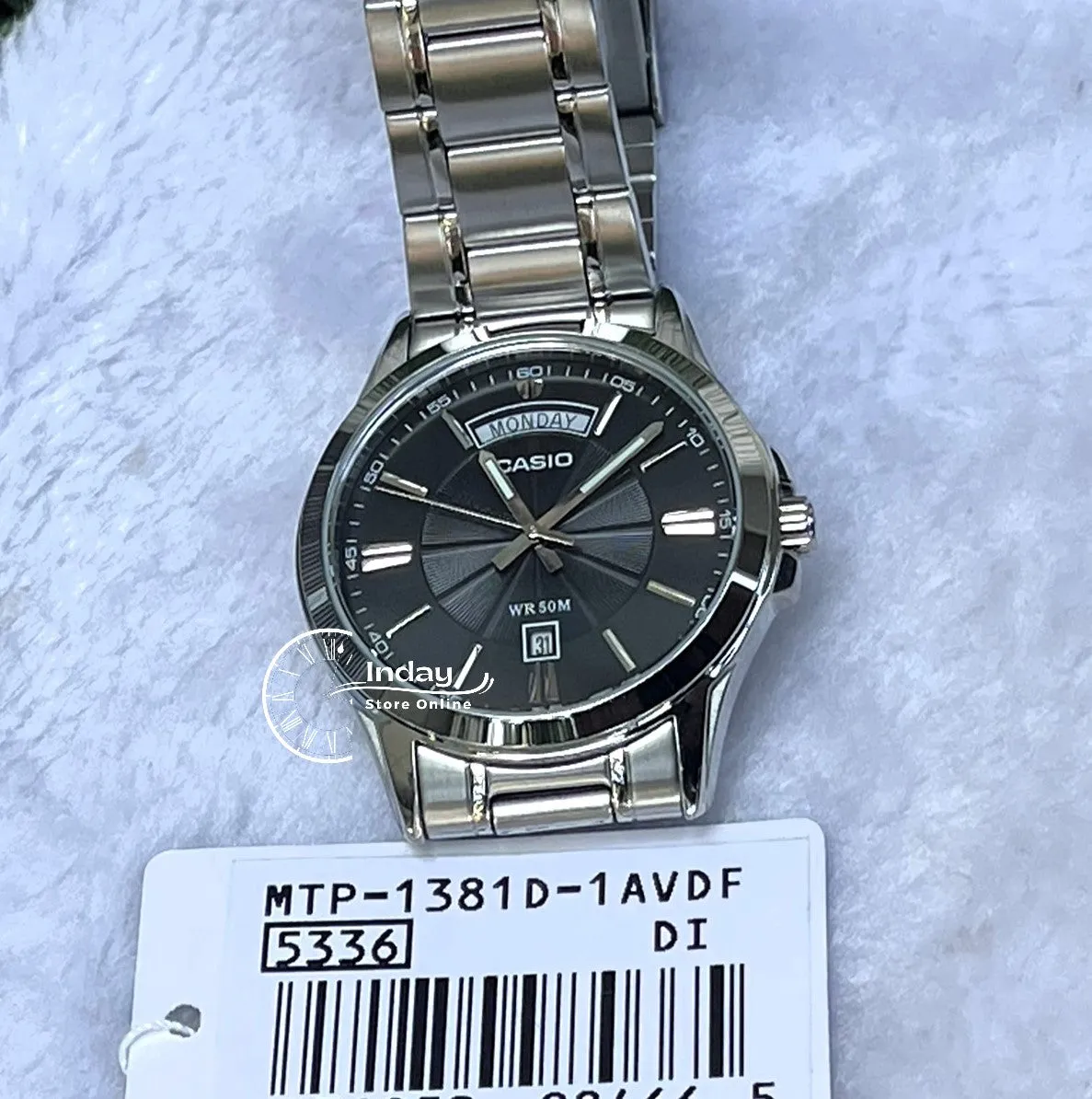 Casio Fashion Men's Watch MTP-1381D-1A  Stainless Steel Band Mineral Glass