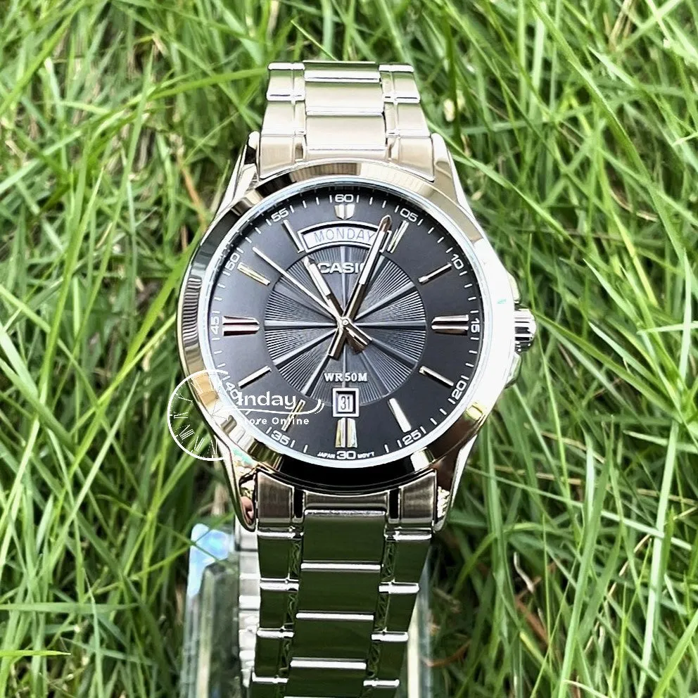 Casio Fashion Men's Watch MTP-1381D-1A  Stainless Steel Band Mineral Glass