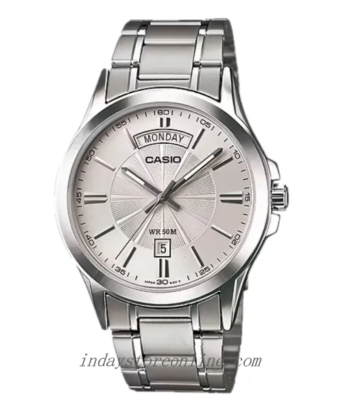 Casio Fashion Men's Watch MTP-1381D-7A Stainless Steel Band Mineral Glass