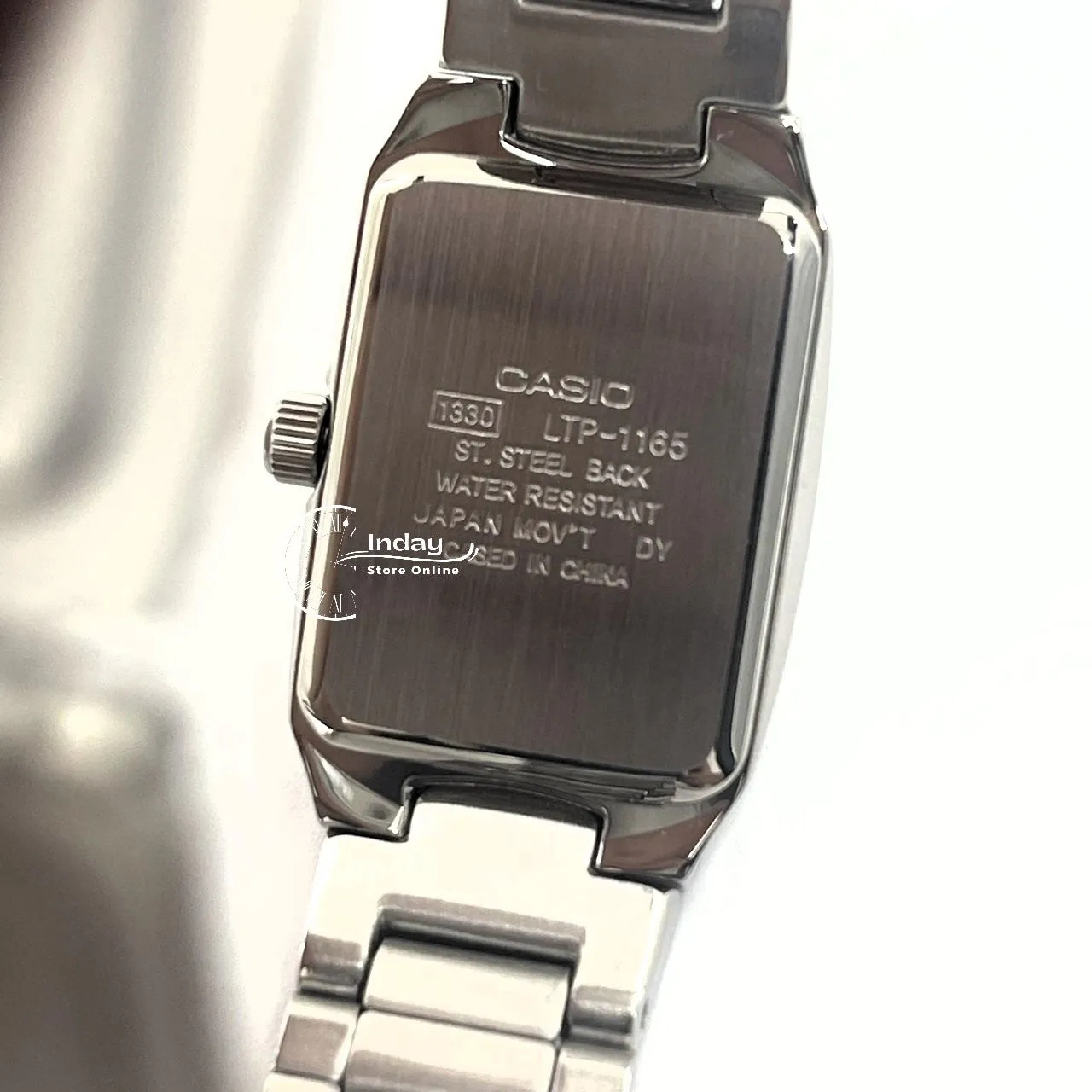 Casio Fashion Women's Watch LTP-1165A-1C Silver/Black Square Type Stainless Steel Band Mineral Glass