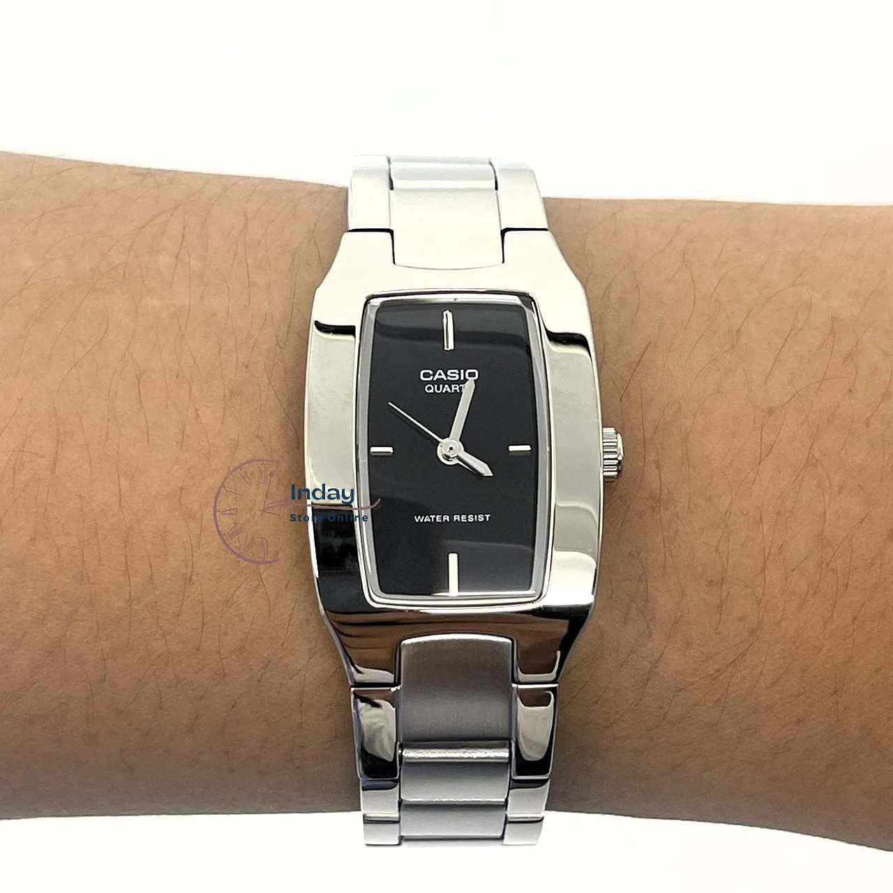 Casio Fashion Women's Watch LTP-1165A-1C2 Silver/Black Stainless Steel Band Mineral Glass