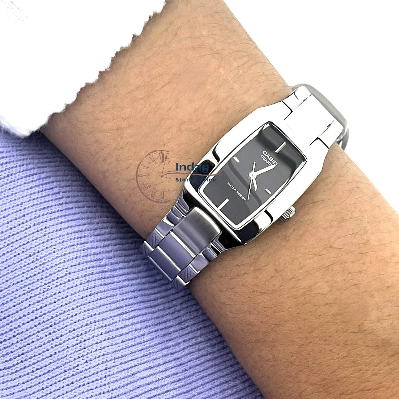 Casio Fashion Women's Watch LTP-1165A-1C2 Silver/Black Stainless Steel Band Mineral Glass