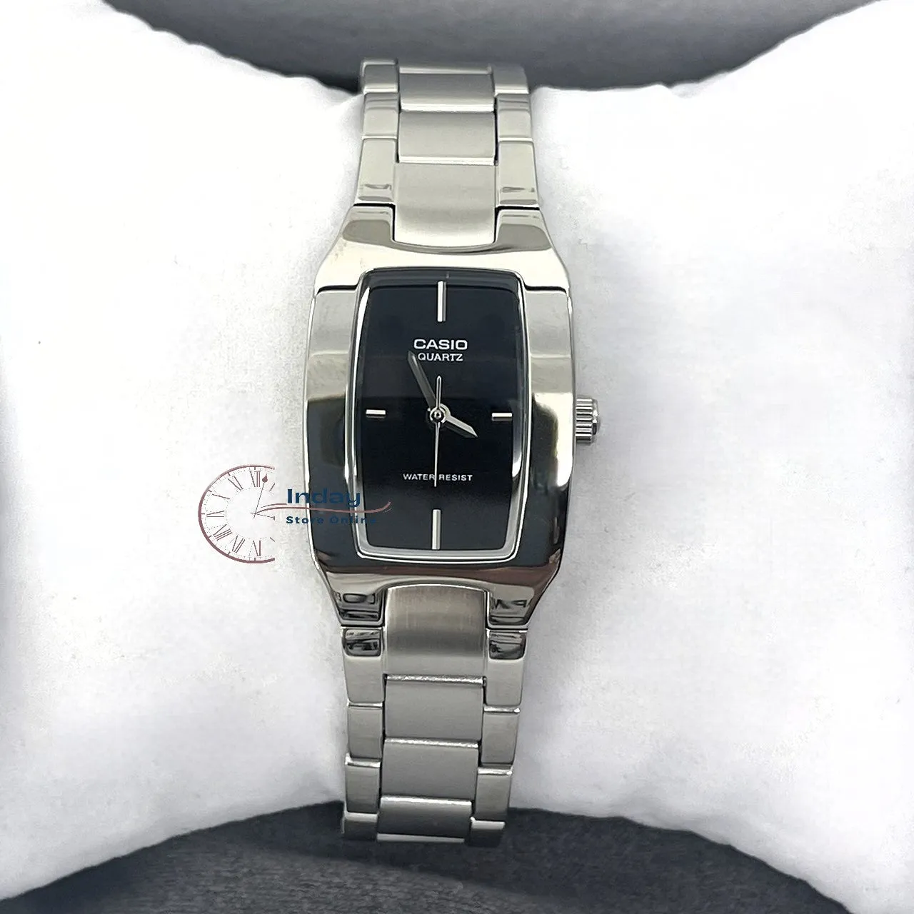 Casio Fashion Women's Watch LTP-1165A-1C2 Silver/Black Stainless Steel Band Mineral Glass
